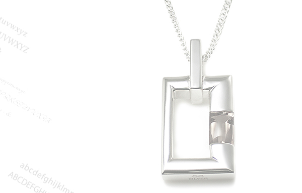 文字刻印のスモーキークオーツ2ペンダントネックレスのメイン画像