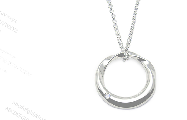 文字刻印のスパイラルムーンリング4ペンダントネックレスLのメイン画像