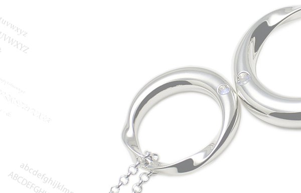 文字刻印のスパイラルムーンリング4ペアネックレスLSのメイン画像